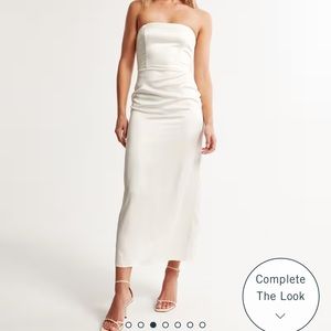 Abercrombie strapless satin midi dress
